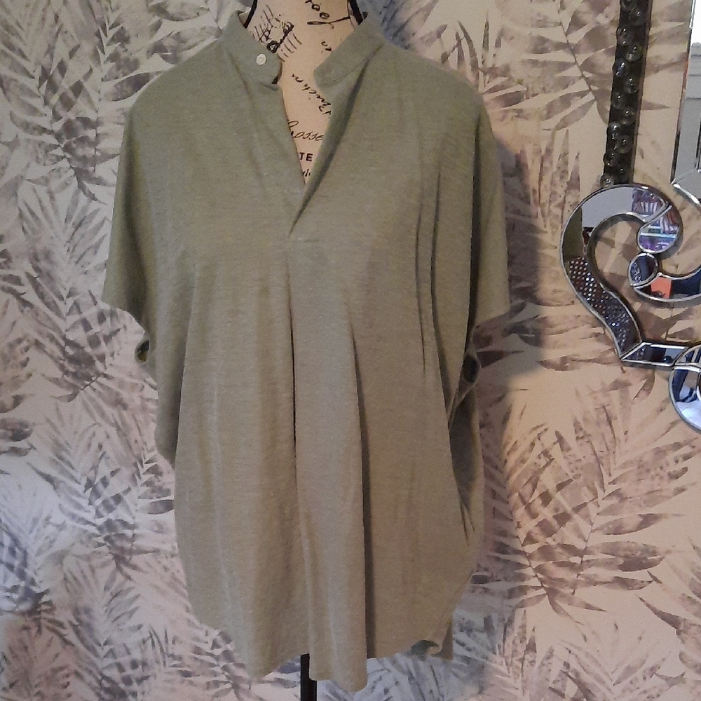 NWT Club Monaco Olive Green Blouse